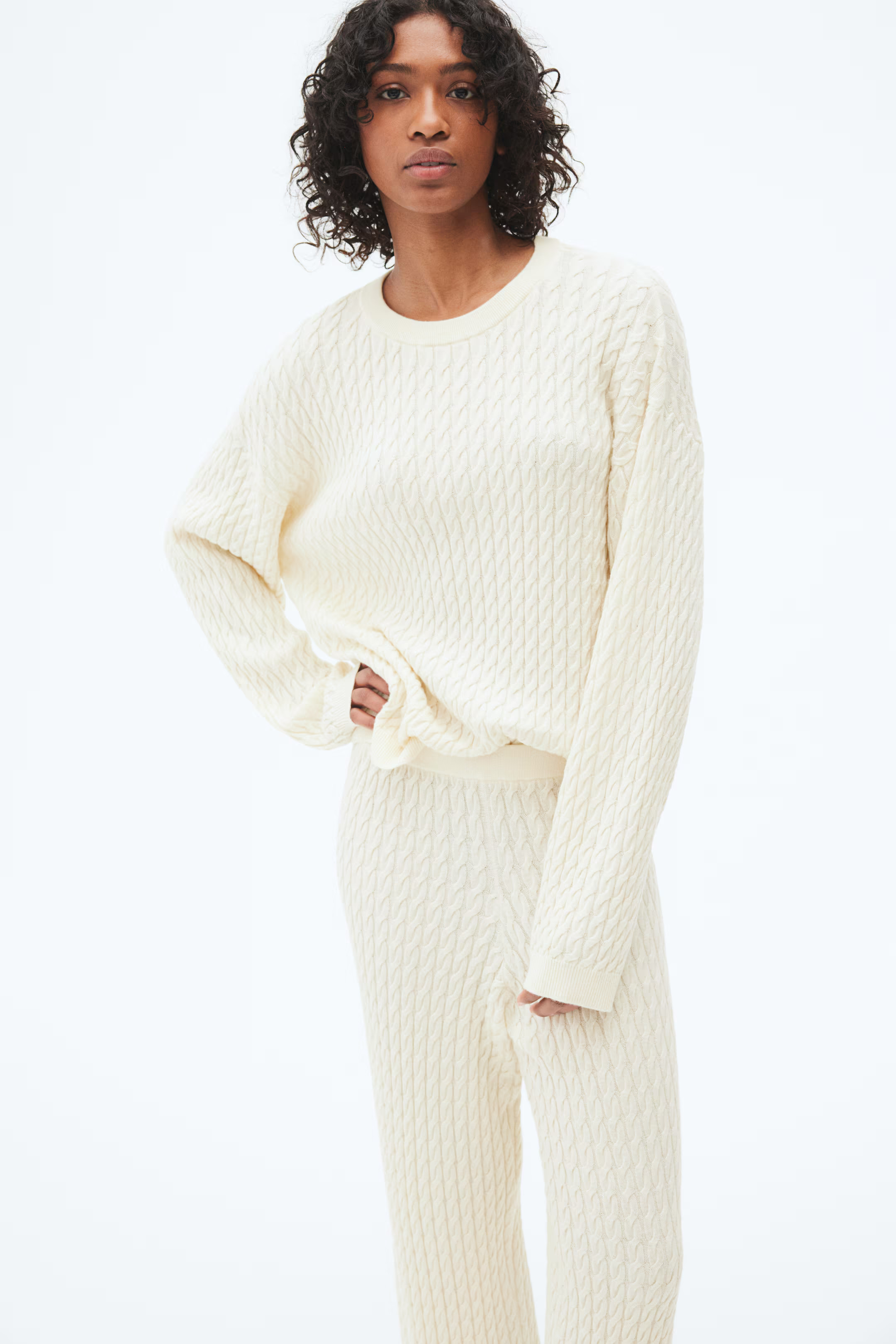 Cable-Knit Cashmere-Blend Sweater | H&M (US + CA)