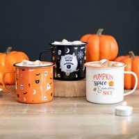 Pumpkin Spice Autumnal Halloween Enamel Mug | Etsy (UK)