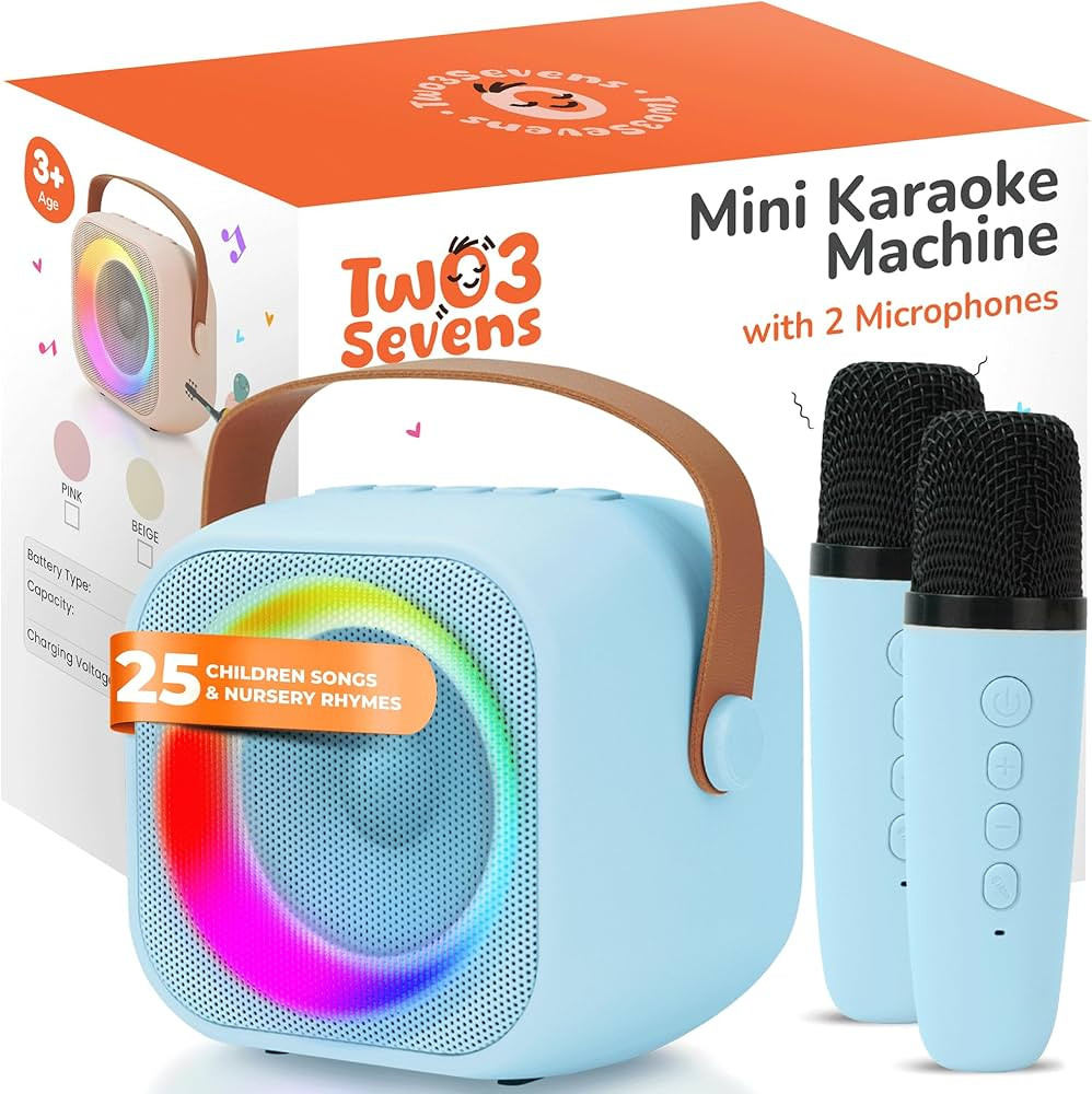 Mini Karaoke Machine for Kids | Includes 25 Kids Songs | Bluetooth Speaker 2 Microphones Birthday... | Amazon (US)
