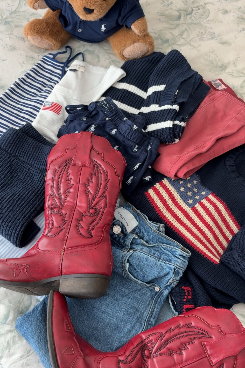 Fourth of July outfits for last minute plans ❤️🇺🇸 obsessed with this Ralph Lauren black sweater. I wear it all year round and it's perfect for Fourth of July. These are pieces of my capsule wardrobe that I basically wear every day! 

#LTKSeasonal #LTKPetite #LTKFindsUnder50