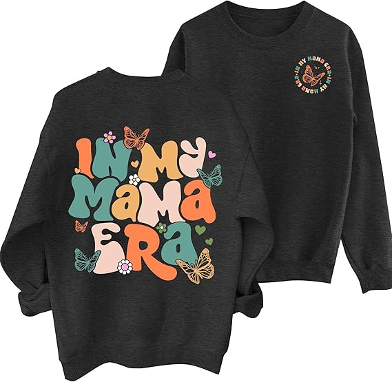 PECHAR Mama Sweatshirt for Women ​In My Mom Era Sweatshirt New Mom Gifts Long Sleeve Mama Era C... | Amazon (US)
