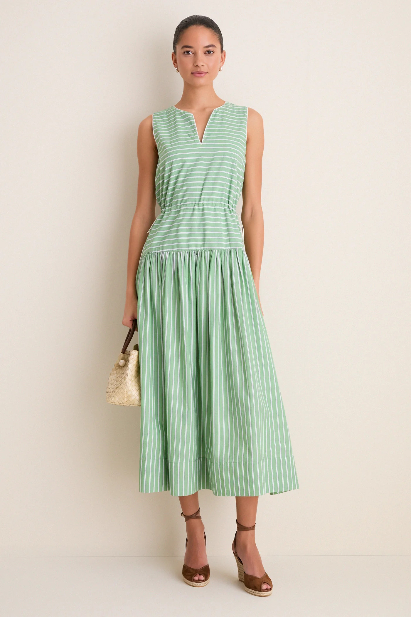 Green Stripe Charlotte Dress | Tuckernuck (US)