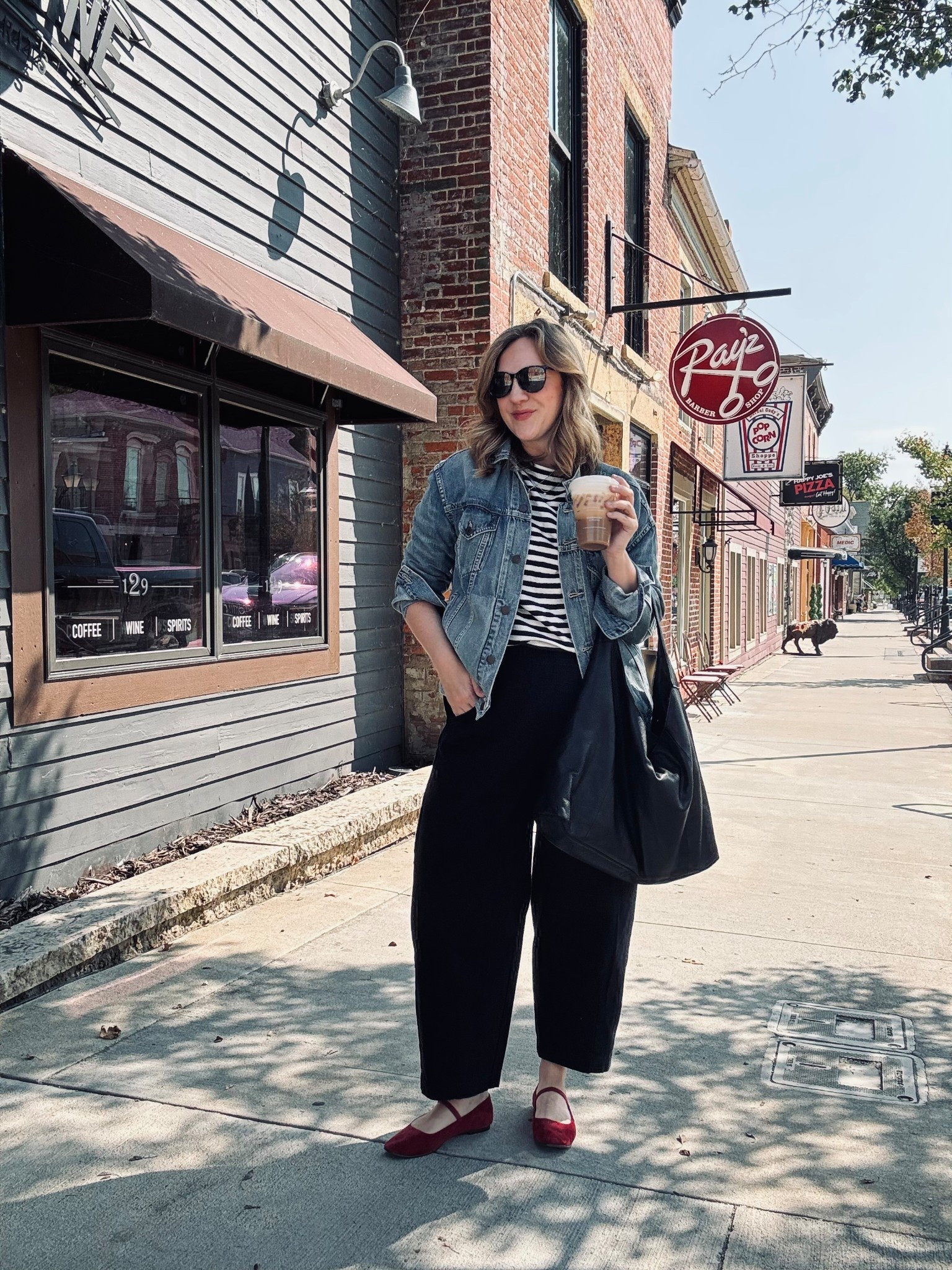 Bag- Latico Leathers Lindsey Tote
Jacket- Able- up two sizes
Pants- Target - pull on - tts 
Maryjanes- Madewell- down a half size

#LTKFallSale #LTKItBag #LTKSeasonal