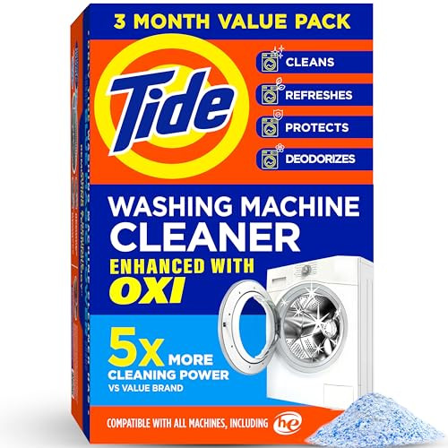 Washing Machine Cleaner by Tide, Washer Machine Cleaner with Oxi for Front and Top Loader Washer Machines, Deep Cleaning Odor Eliminator, 3 Month Supply | Amazon (US)