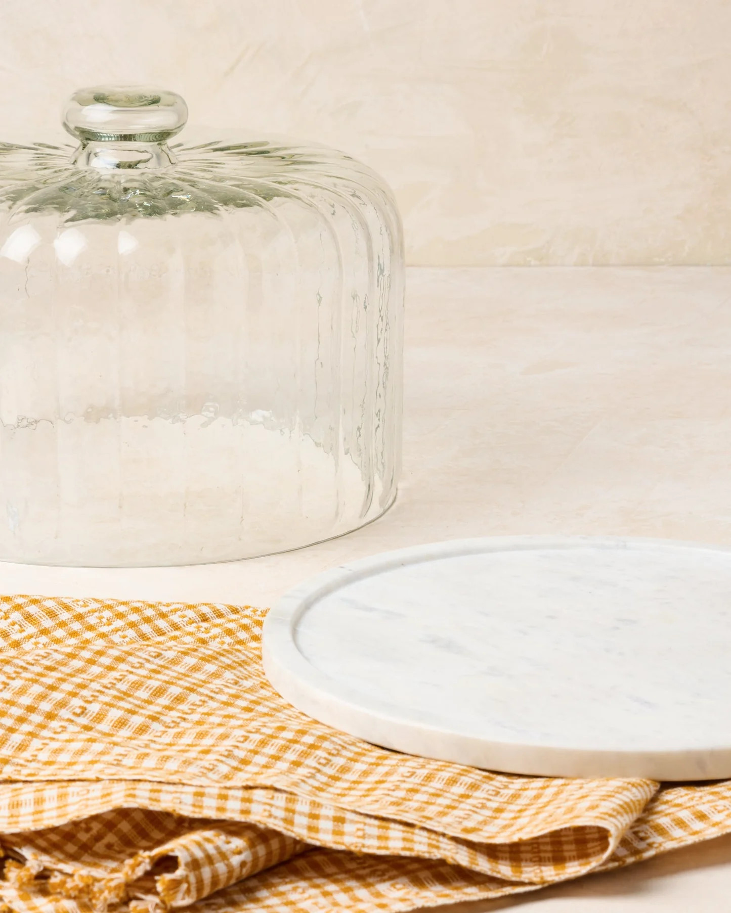 White Marble Fluted Cake Dome | Magnolia