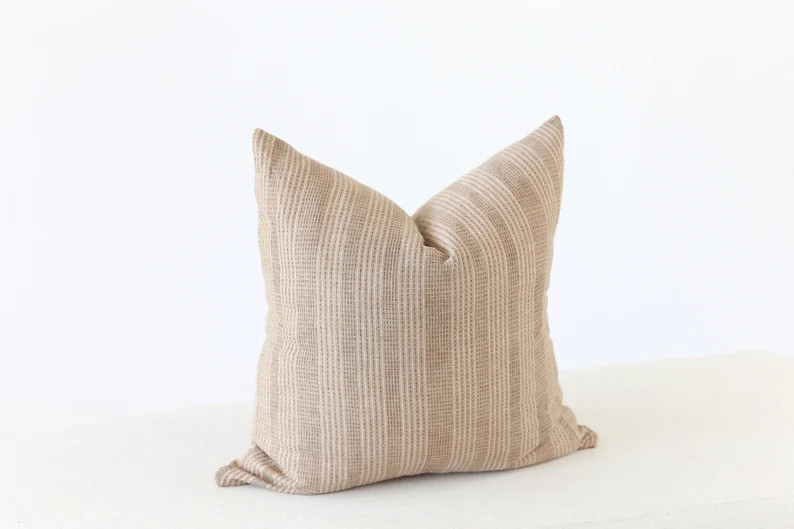 Hmong Throw Pillow Brown Stripe Pillow Cover Chiangmai - Etsy | Etsy (US)