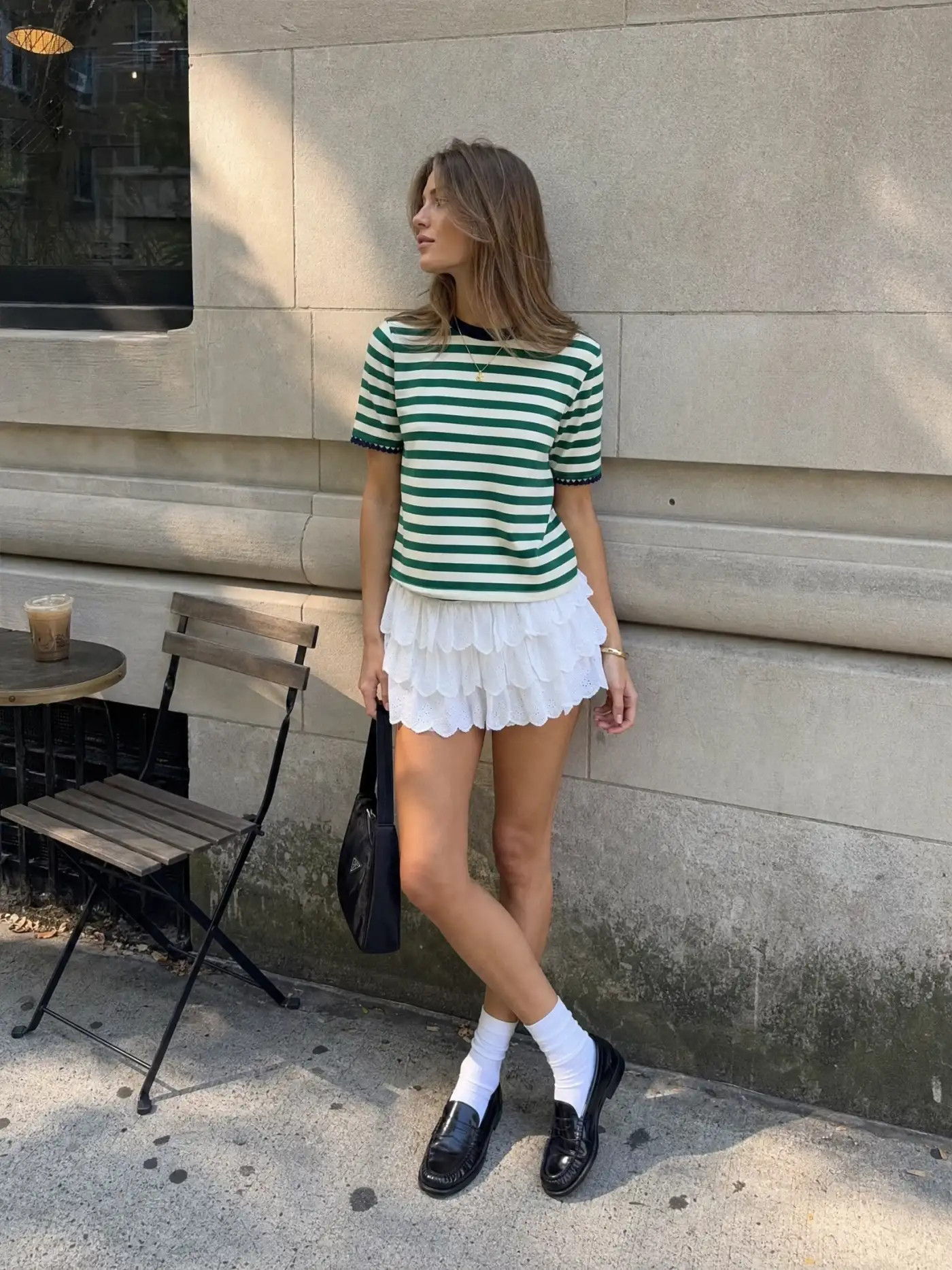 Mid Rise Knottd Stripe Elastic Waist Wide Leg Trousers $32.90Flash Shipping | Cider