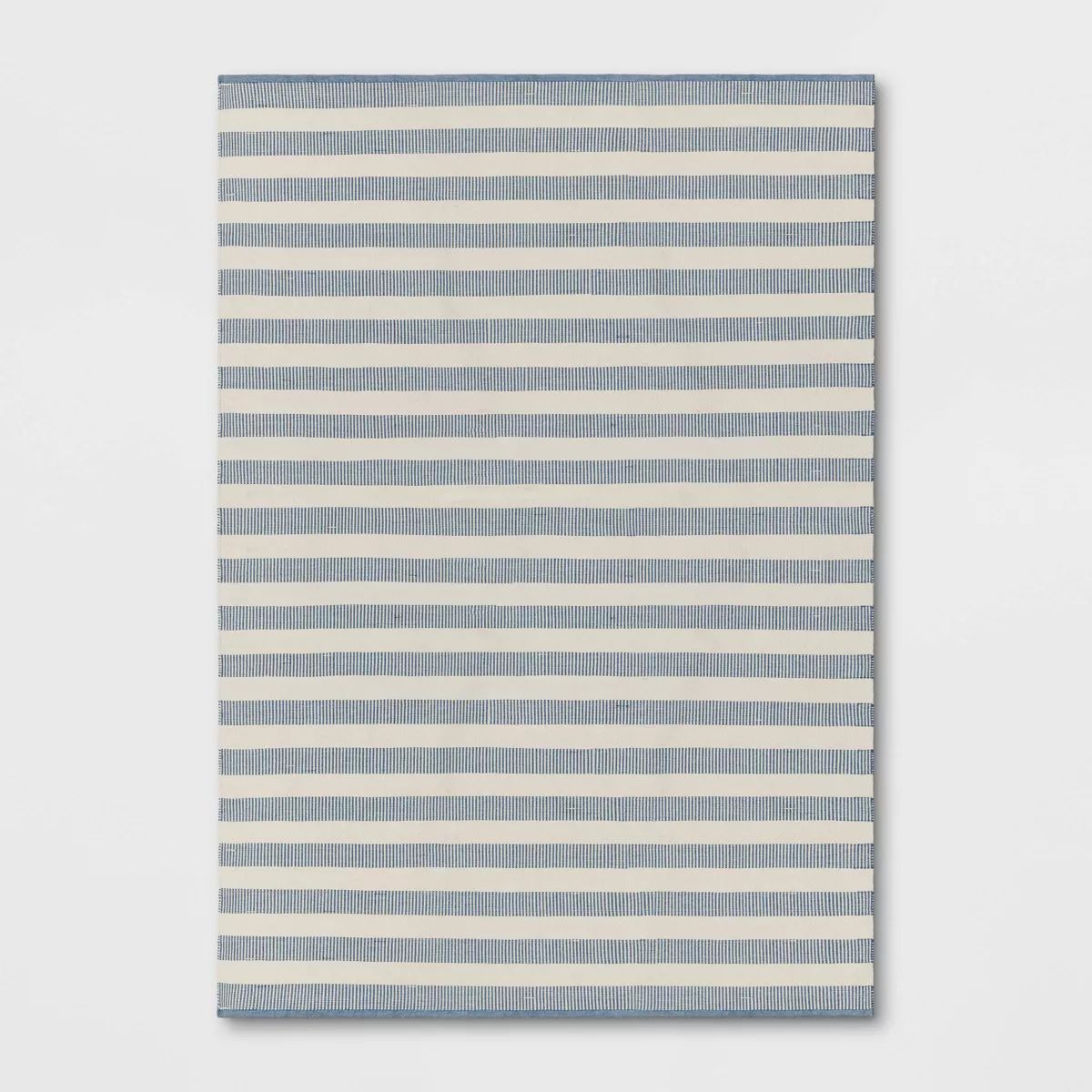 Rectangular Hand Made Woven Outdoor Rug Striped Ivory/Blue - Threshold™ designed with Studio Mc... | Target