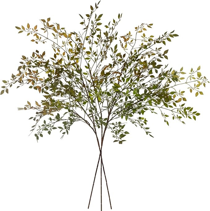Artificial Greenery Stems, 43.3" Nandina Branches Tall Faux Plant Stems for Vase, Greenery Decor ... | Amazon (US)