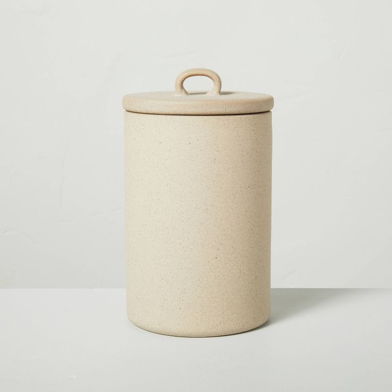 Sandy Textured Ceramic Bath Canister Natural - Hearth & Hand™ with Magnolia | Target