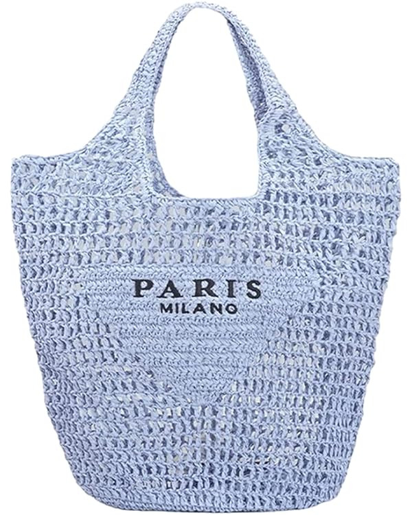 Straw Mesh Tote Bag for Women 2023 New Mesh Hollow Woven Beach Bag Large Travel Shoulder Handbags... | Amazon (US)