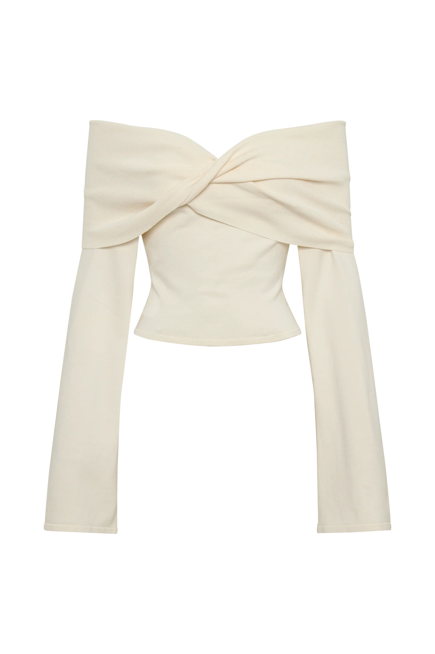 Marlisa Off Shoulder Twist Top - Ivory | MESHKI US