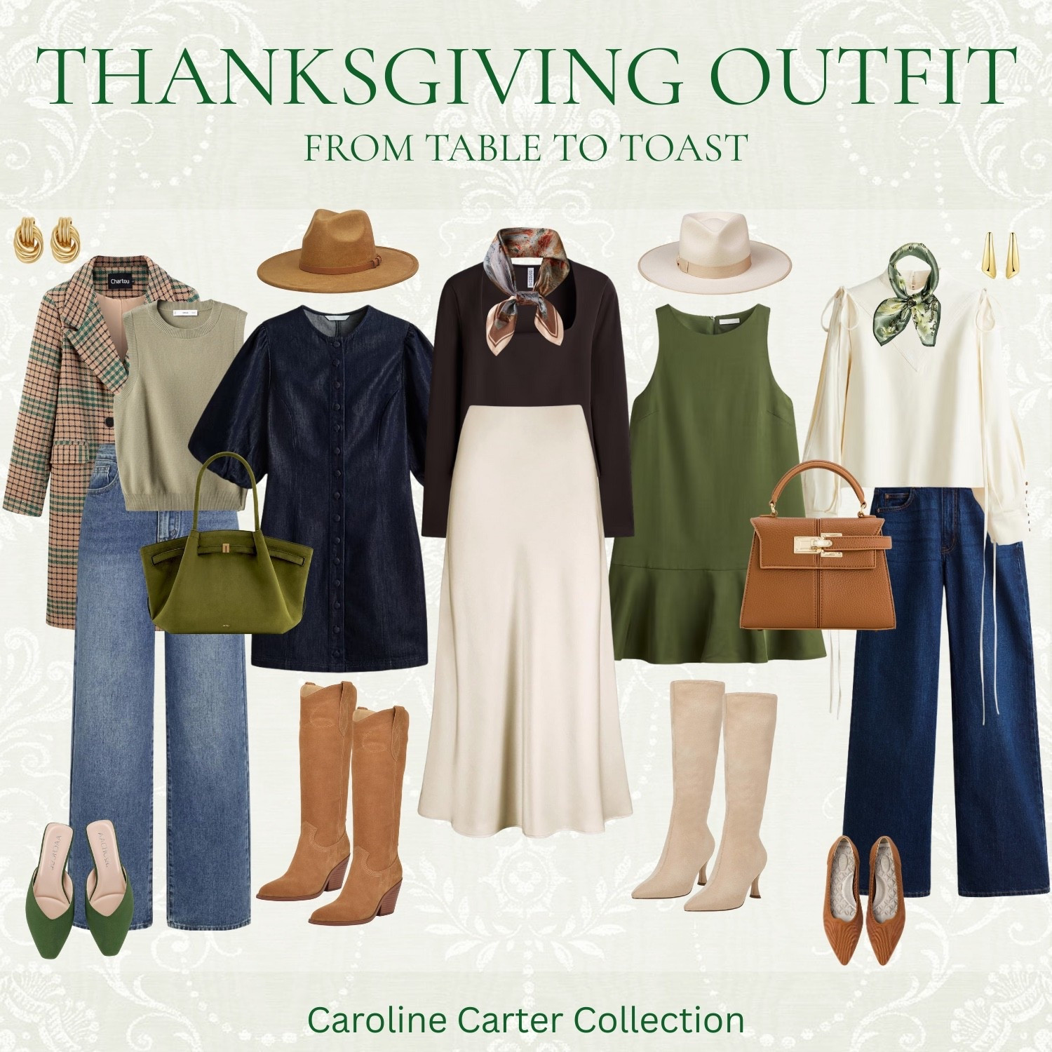 Effortless Thanksgiving style | From cozy plaid to chic neutrals — looks you’ll love from table to toast.

thanksgiving outfit, fall style, autumn fashion, holiday lookbook, chic layers, cozy neutrals, green tones, knee high boots, dinner outfit, classic style, Caroline Carter Collection

#LTKSeasonal #LTKFindsUnder100 #LTKStyleTip