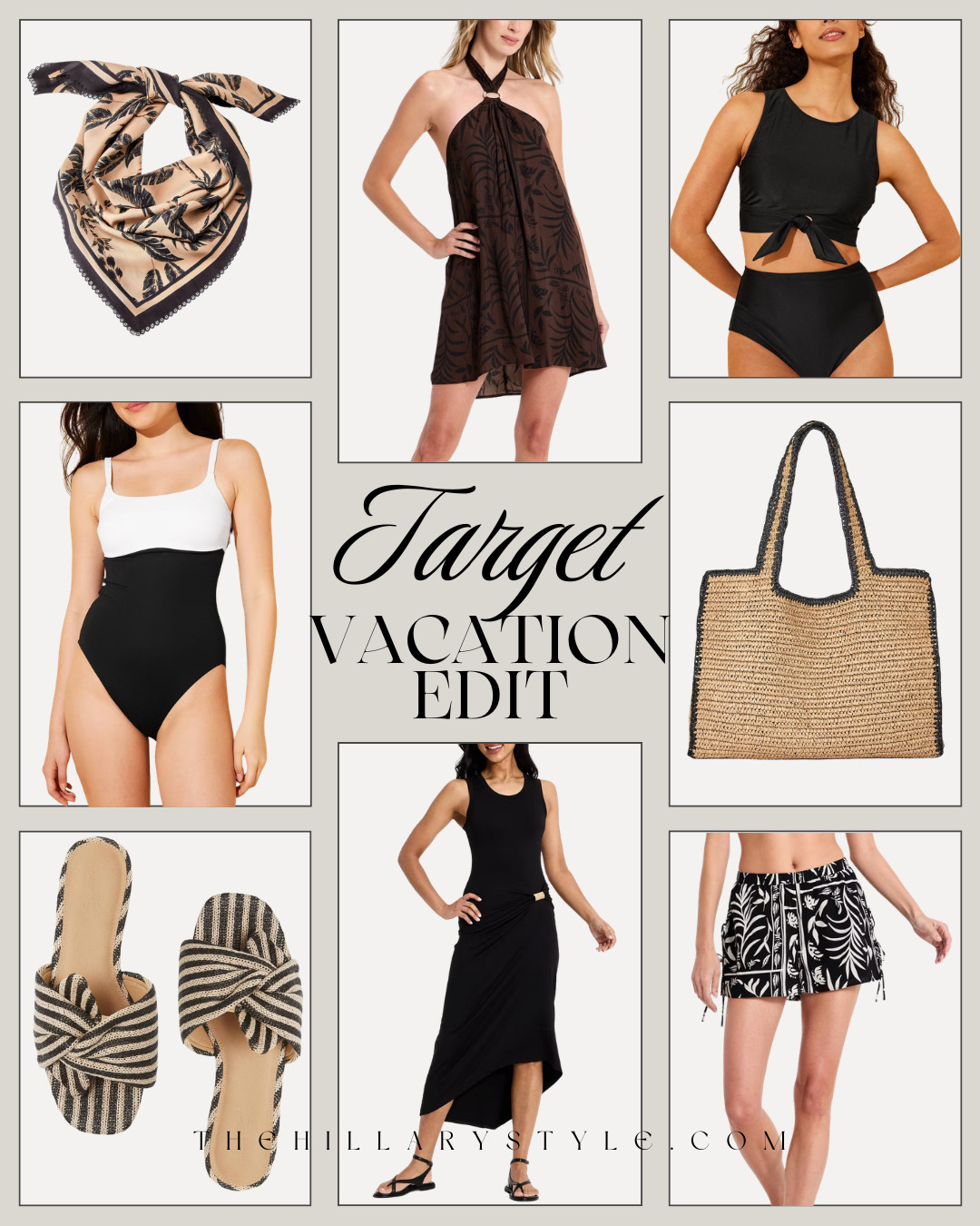 Target  Vacation Edit | Neutral Resort Wear & Swim Finds

Elevate your getaway wardrobe with this Target vacation edit featuring the best in quiet luxury and modern organic style. This collection showcases must-have neutral resort wear, from chic black-and-white swimwear and tropical print cover-ups to a versatile halter mini dress and sophisticated maxi. Complete your poolside look with a trending straw tote, striped slide sandals, and an elegant silk scarf. Whether you’re planning a spring break trip or a summer escape, these affordable finds offer a high-end aesthetic for less. Perfect for beach days and resort evenings, these pieces are effortless, timeless, and ready for your next destination. 

 #TheHillaryStyle #TargetStyle #TargetFinds #VacationOutfits #SpringBreakStyle #ResortWear #NeutralAesthetic #BeachDayEssentials #LTKtravel #PinterestFashion #QuietLuxury #SummerStyle #TargetFashion #SwimsuitSeason #VacationVibes 

#LTKSeasonal #LTKSwim #LTKTravel