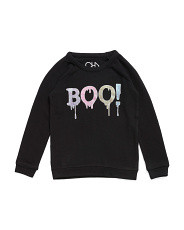 Big Girls Bliss Knit Boo Glitter Long Sleeve Tee | Marshalls
