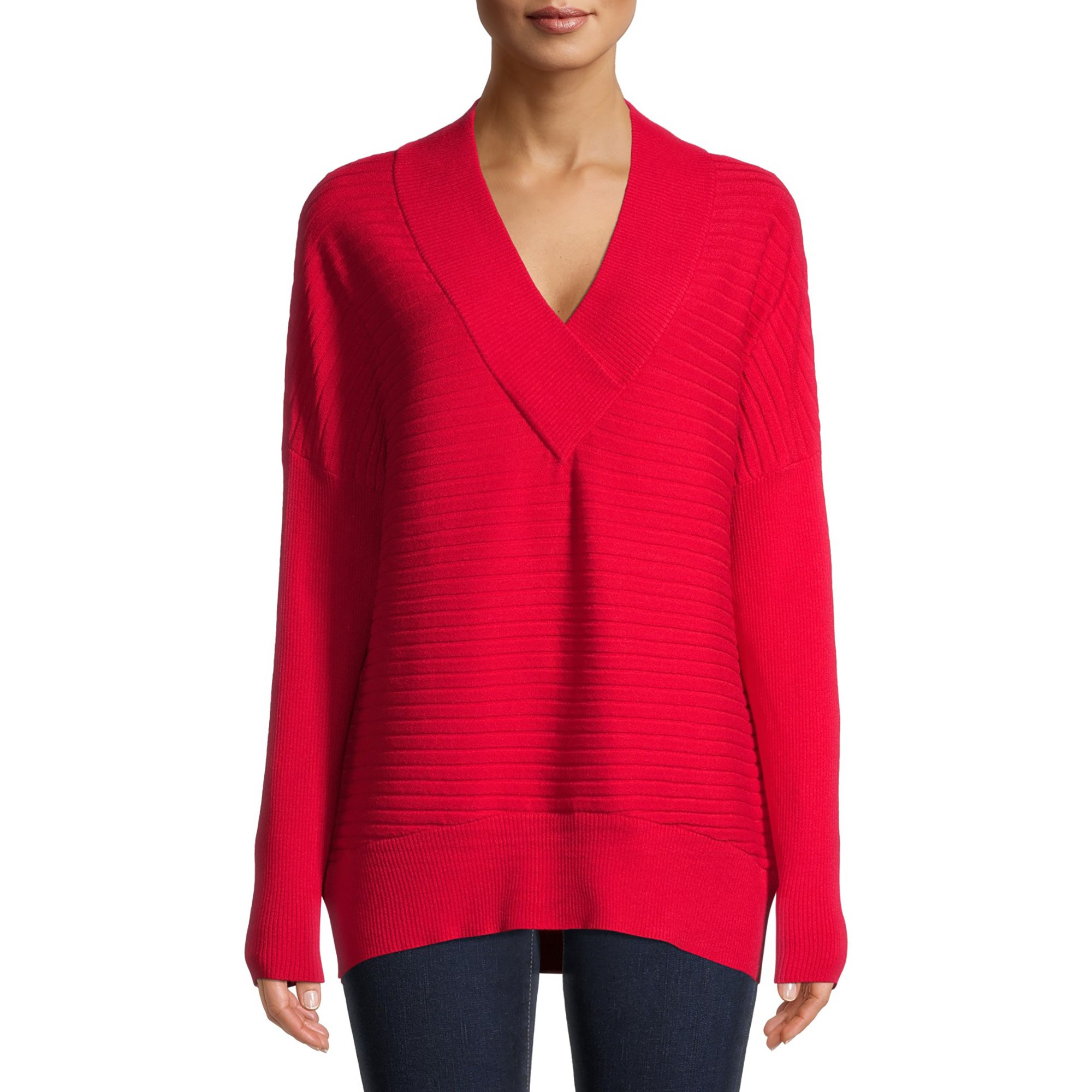 Time and Tru Women's V-Neck Sweater | Walmart (US)