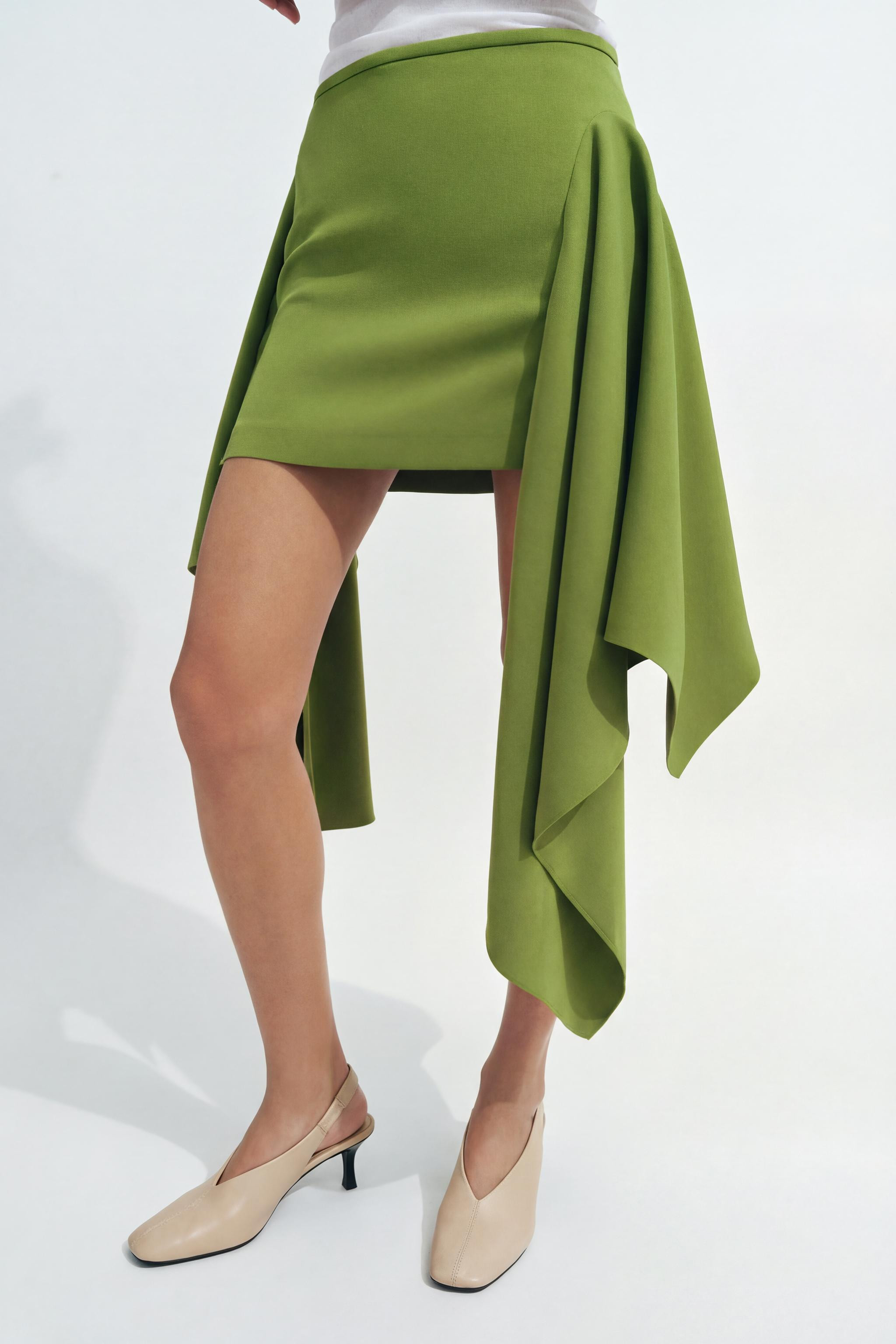 ZW COLLECTION ASYMMETRIC HEM MINI SKIRT | Zara UK