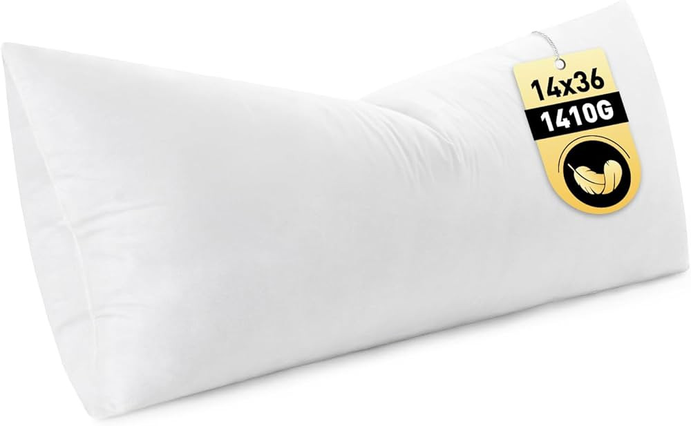 MIULEE 14x36 Inch Down Feather Pillow Insert,Fluffy and Comfy Throw Pillow with Cotton Fabric for... | Amazon (US)