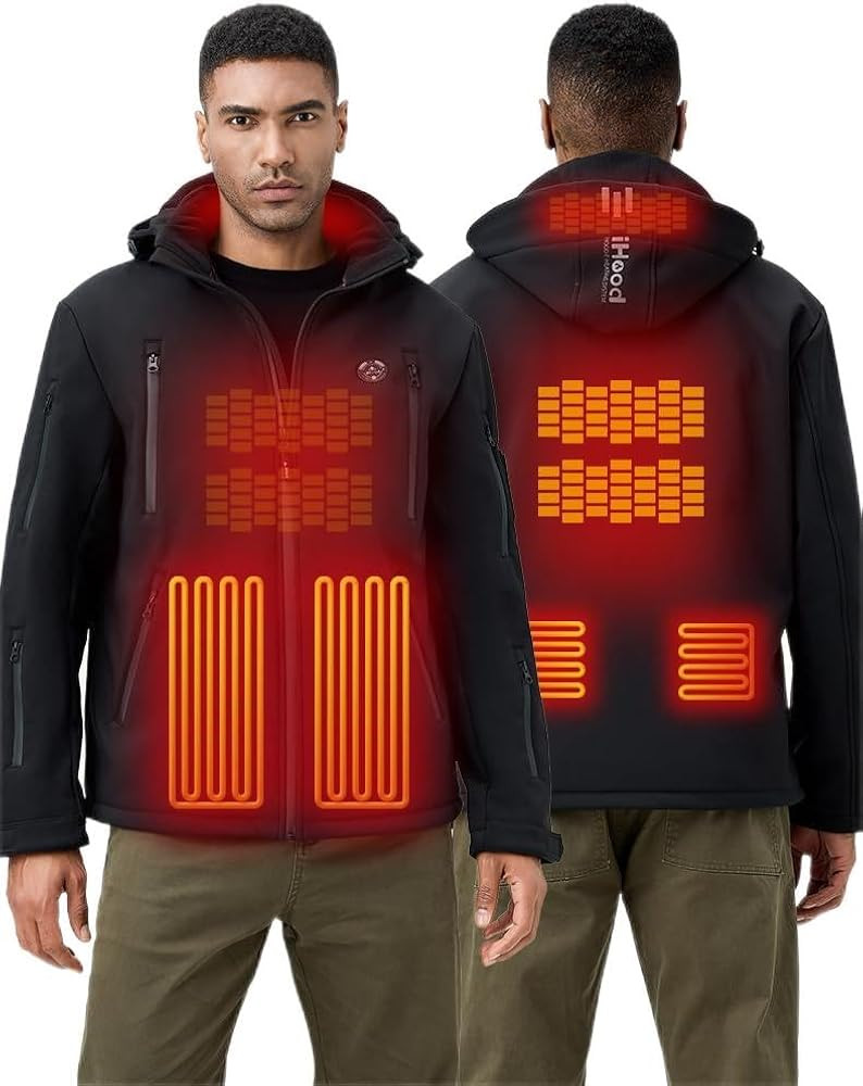 Men's Heated Jacket with Detachable Hood, Waterproof Winter Outdoor Heating Jackets for Men (Batt... | Amazon (US)