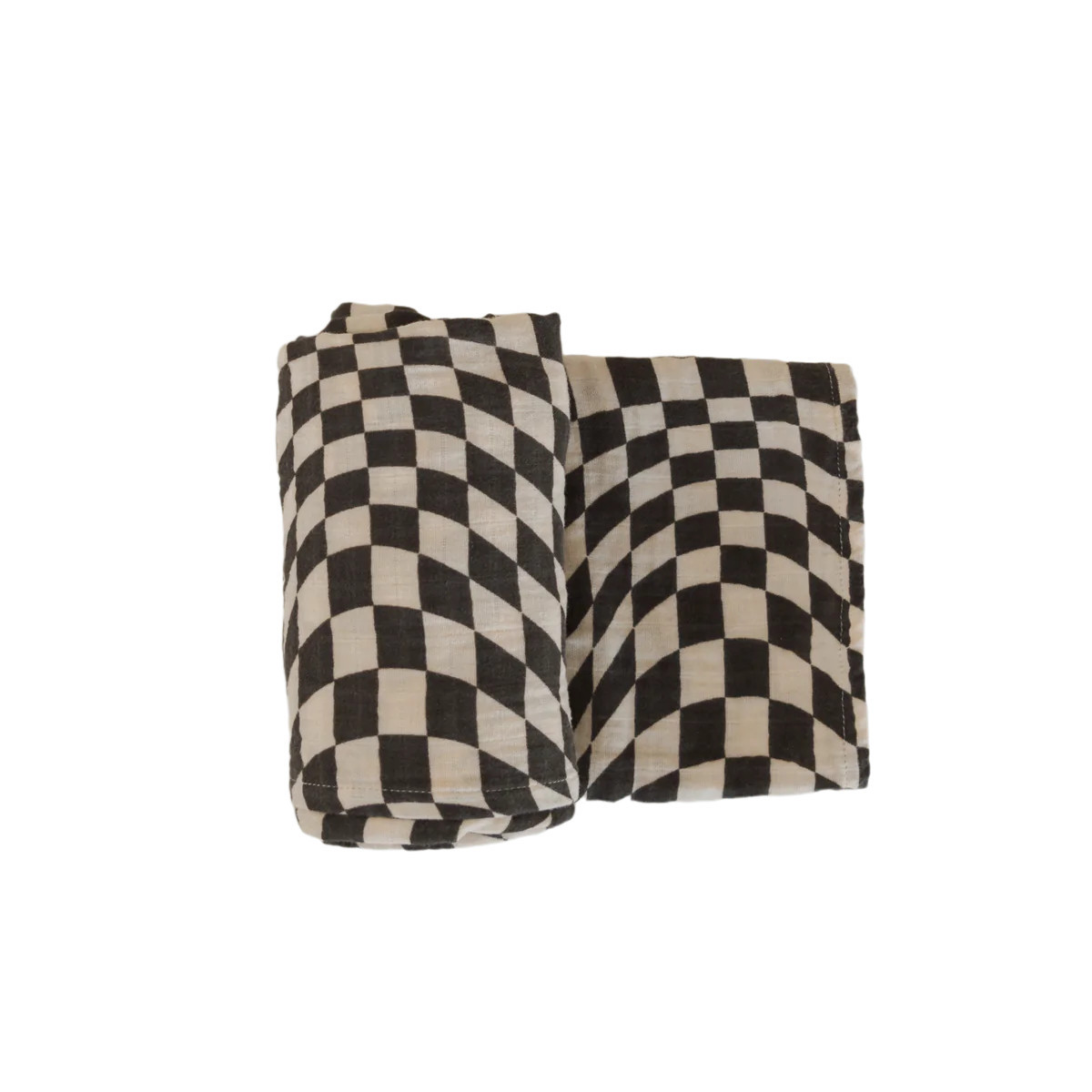 B&W Wavy Checker Muslin Swaddle | Brixton Phoenix