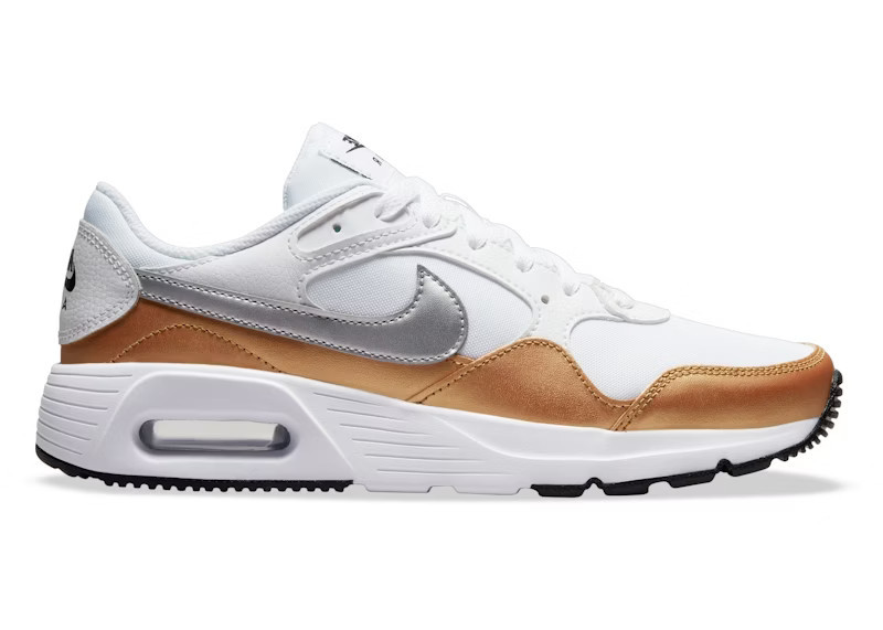 Nike Air Max SC Metallic Silver (Women's) Sneakers in White/Metallic Gold/Black | StockX