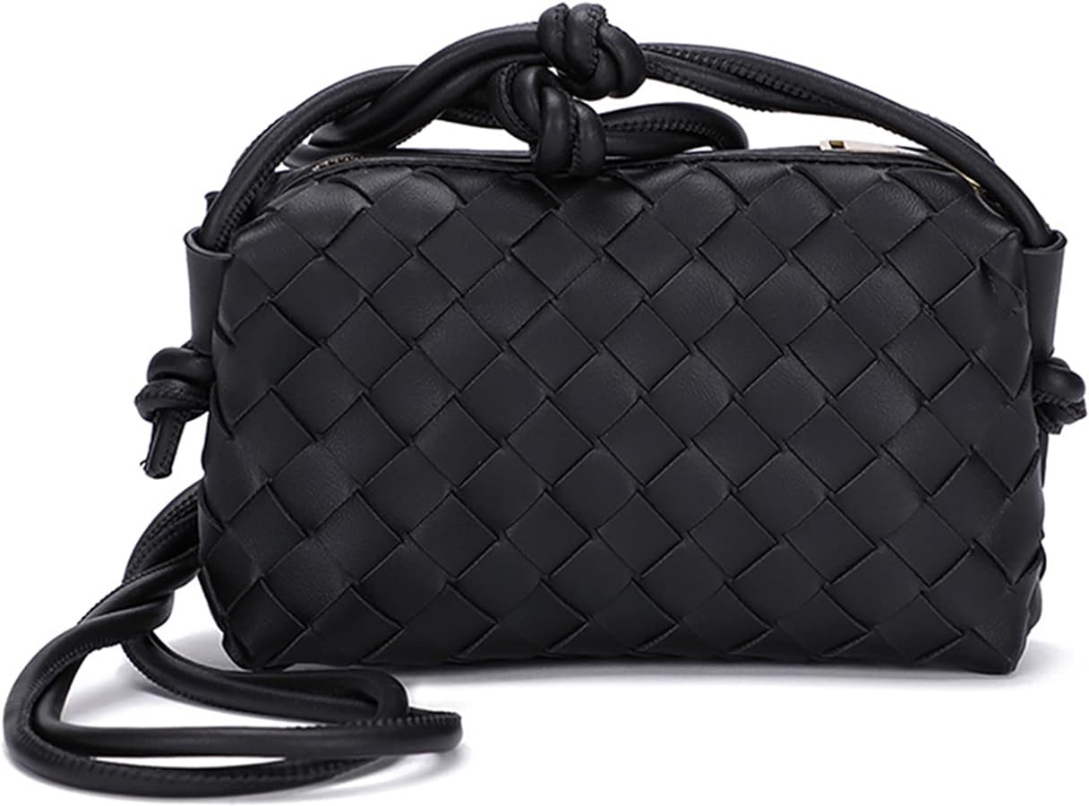 Woven Crossbody Bags For Women, Small Handmade Purse Clutch Shoulderbag Handbag, Zipper Closure | Amazon (US)