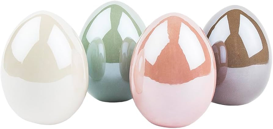 Ideen mit Herz Deko-Eier aus Keramik | Ostereier in Porzellan-Optik | Osterbrunch Deko ESS-Tisch ... | Amazon (DE)