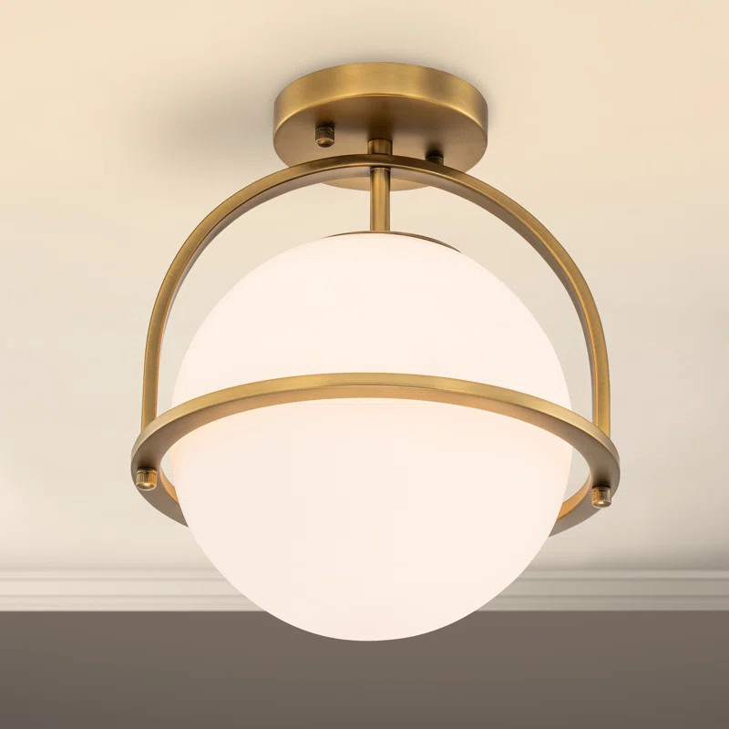 Willa Arlo™ Interiors Grundy Glass Semi Flush Mount & Reviews | Wayfair | Wayfair North America