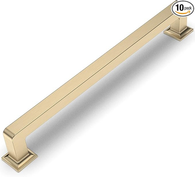 Amerdeco 10 Pack Brushed Brass Cabinet Pulls 7 Inch Hole Centers Kitchen Cabinet Handles Cabinet ... | Amazon (US)