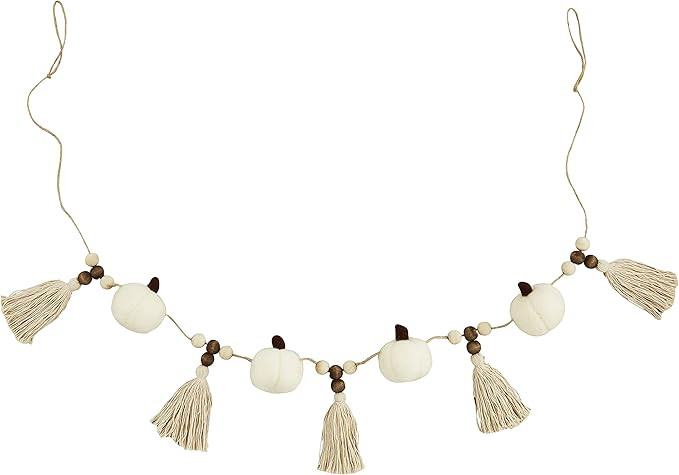 Mud Pie, White, Pumpkin Tassel Garland, 60" | Amazon (US)