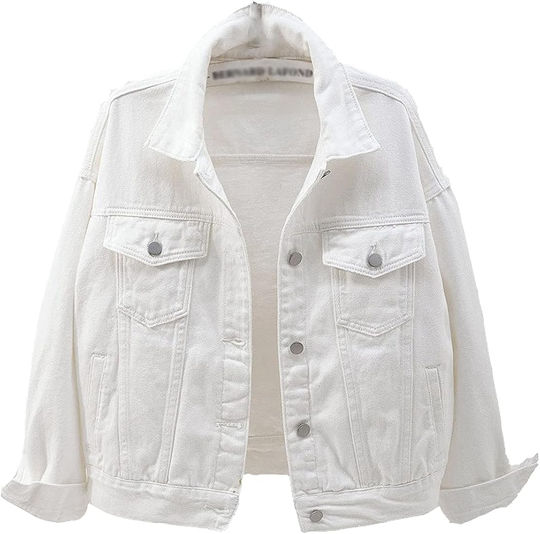COWOKA Women's Denim Cotton Button Closed Long Sleeve Solid Color Jacket with Pockets | Amazon (US)