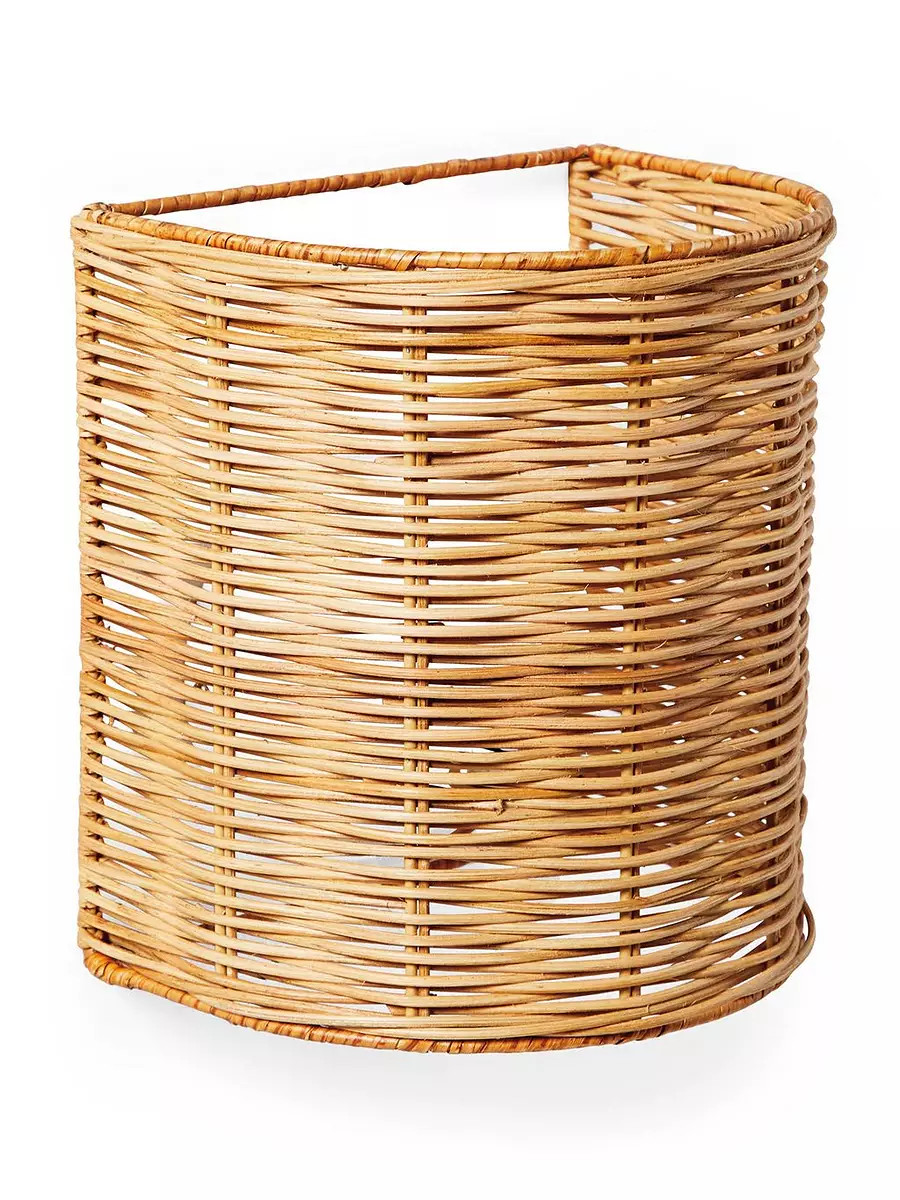 Santa Barbara Rattan Drum Sconce | Serena and Lily