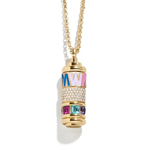 BaubleBar Initial Spinner Charm Necklace - Personalized Gold-Plated Pendant Necklace for Women w/Spinning Beads, Initial Necklace with Interchangeable Charms, Easy Twist Open Design - Letter W | Amazon (US)