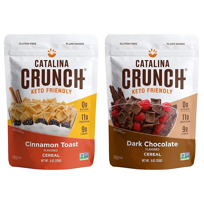 Catalina Crunch Keto Cereal Variety Pack Cinnamon Toast & Dark Chocolate (2 Flavors), 9oz bags | ... | Amazon (US)