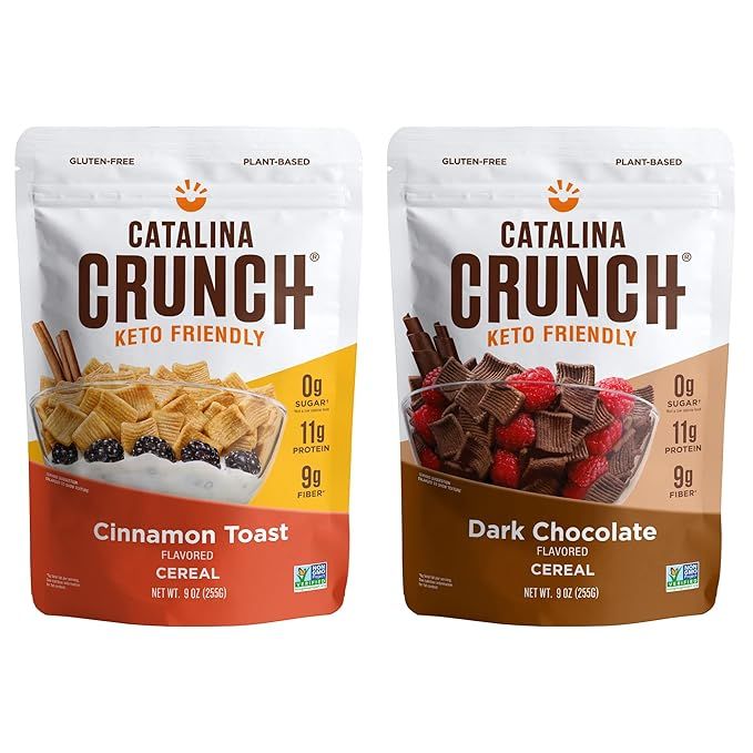 Catalina Crunch Keto Cereal Variety Pack Cinnamon Toast & Dark Chocolate (2 Flavors), 9oz bags | ... | Amazon (US)