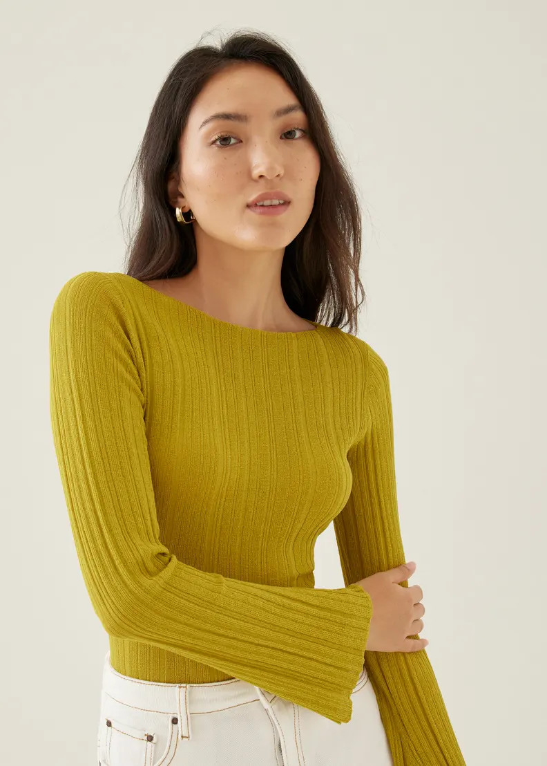 Cyrene Knit Flare Sleeve Top | Love, Bonito USA