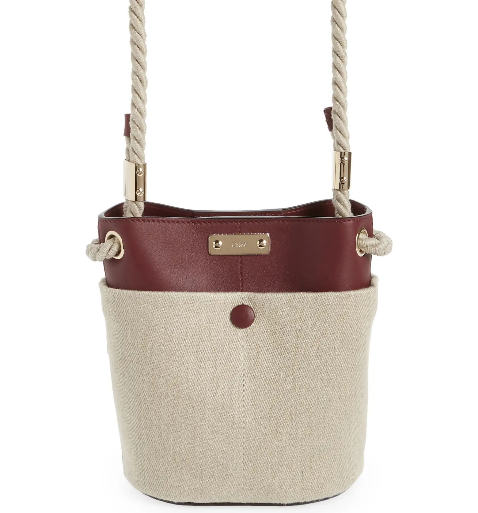 Key Small Linen & Leather Bucket Bag | Nordstrom