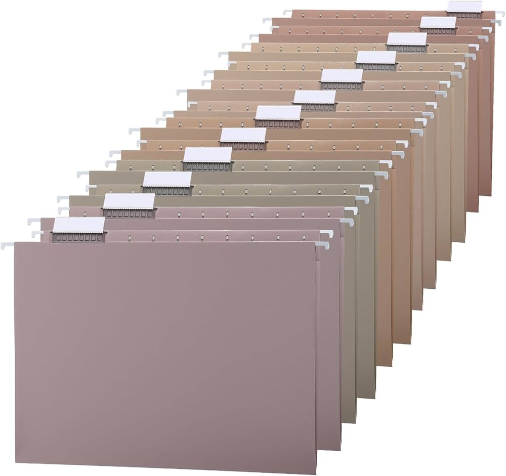 12 Pack Decorative Hanging File Folders, Letter Size with Tab, 6 Color Assorted for Filing Cabine... | Amazon (US)