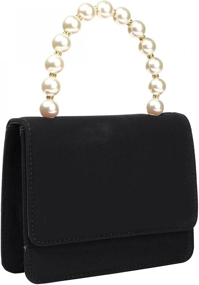 Women Velour Clutch Purses, Elegant Pearl Handbag Evening Clutch Bag for Women Wedding Cocktail P... | Amazon (US)