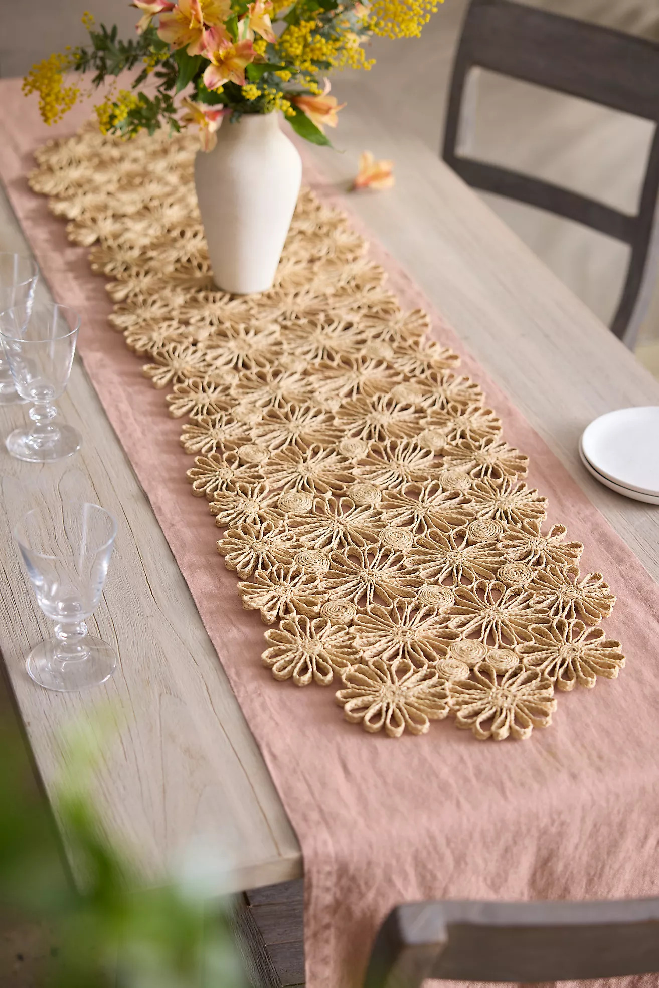 Floral Raffia Runner | Anthropologie (US)