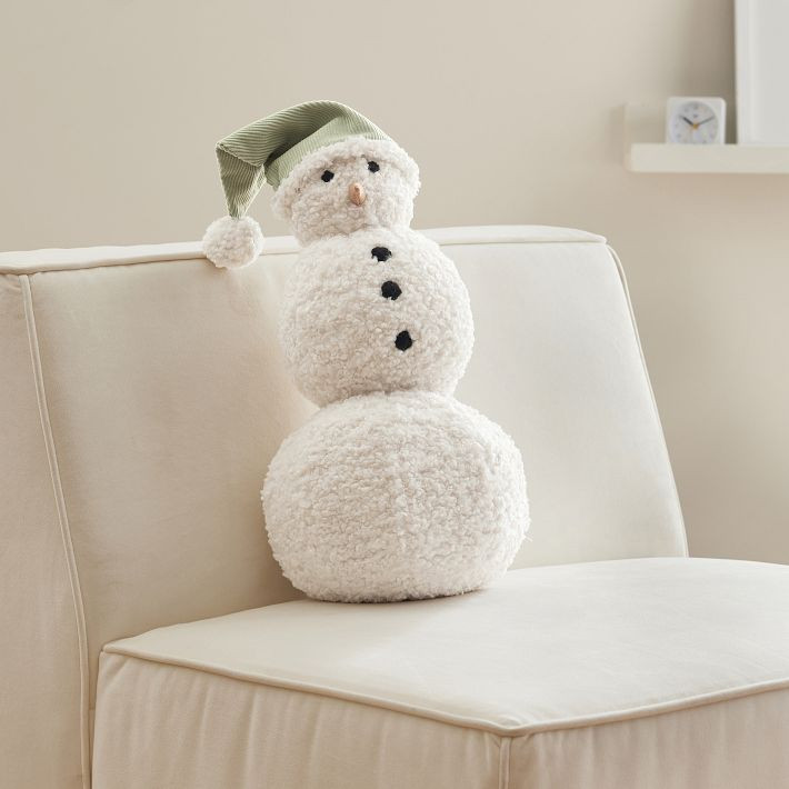 Teddy Fur Snowman Pillow | Pottery Barn Teen