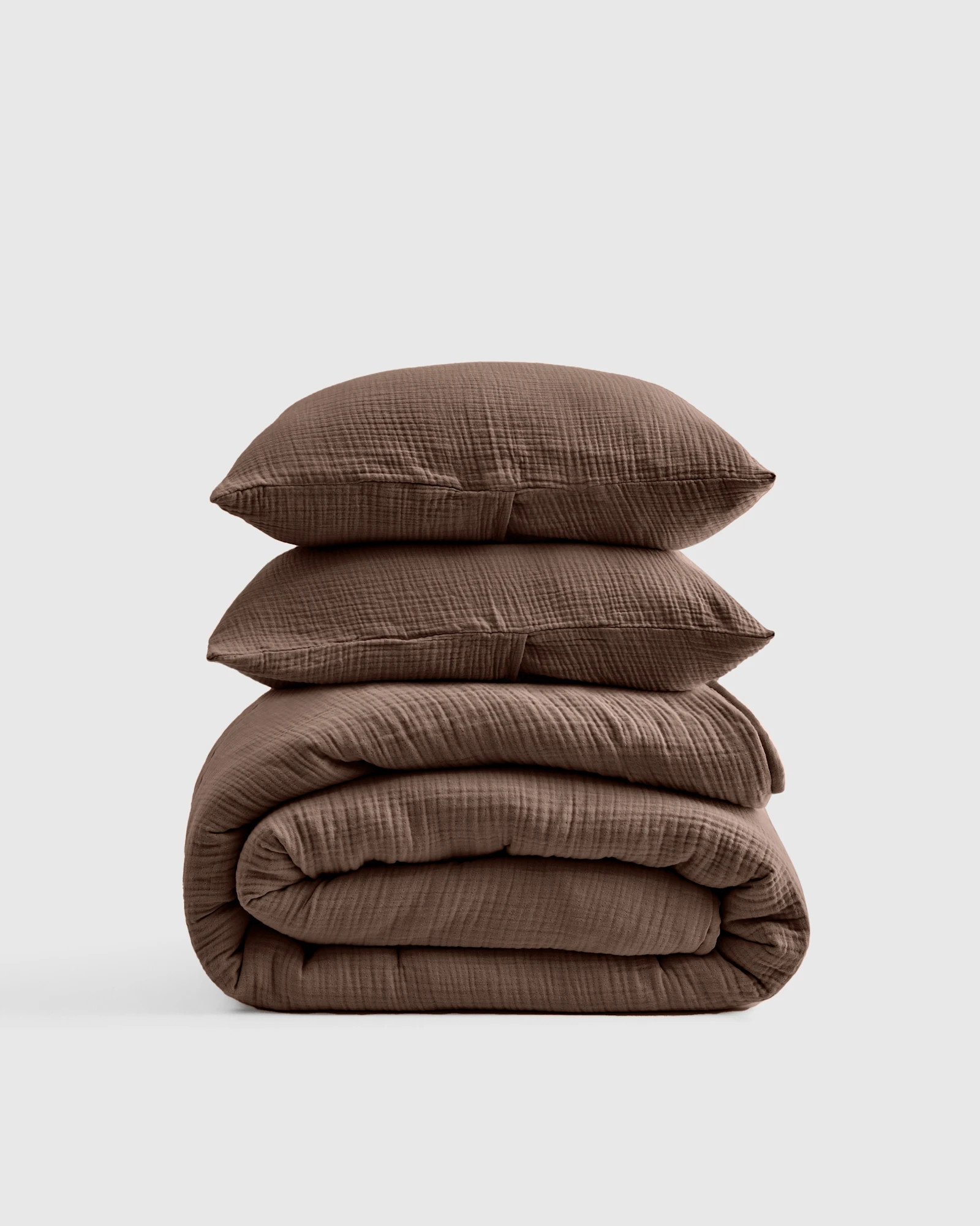 Quince | Organic Airy Gauze Quilt Set in Fog Grey, Size Twin, Cotton | Quince