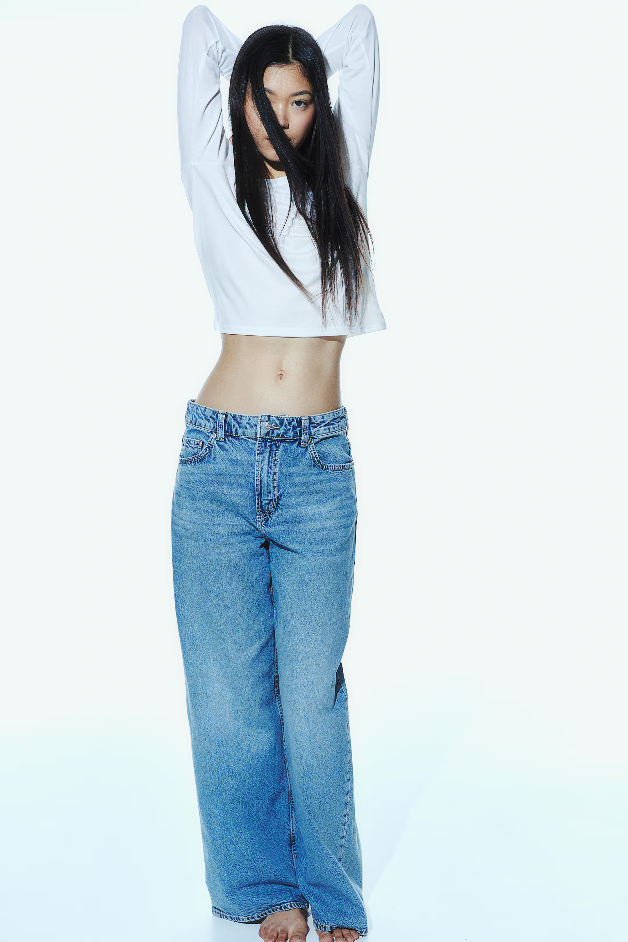 Sheer Boat-neck Top - White - Ladies | H&M US | H&M (US + CA)