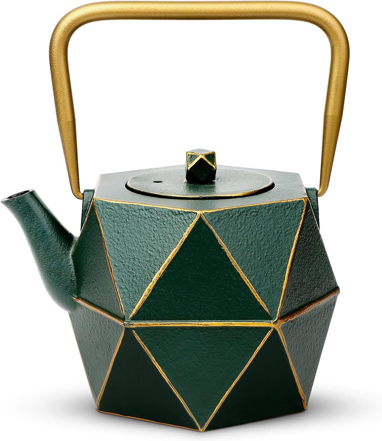 Toptier Cast Iron Teapot, Stovetop Safe Japanese Cast Iron Tea Kettle, Diamond Design Tea Pot wit... | Amazon (US)