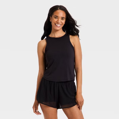 Women's Mesh Back Run Tank Top - All In Motion™ Black L | Target