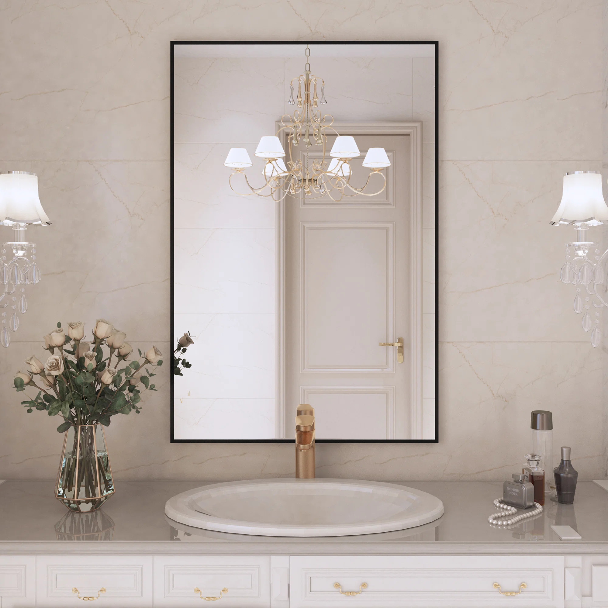 Lesamuel Wall Mounted Vanity Mirror w/ Aluminum Frame for Bedroom, Entryway, Living Room | Wayfair North America