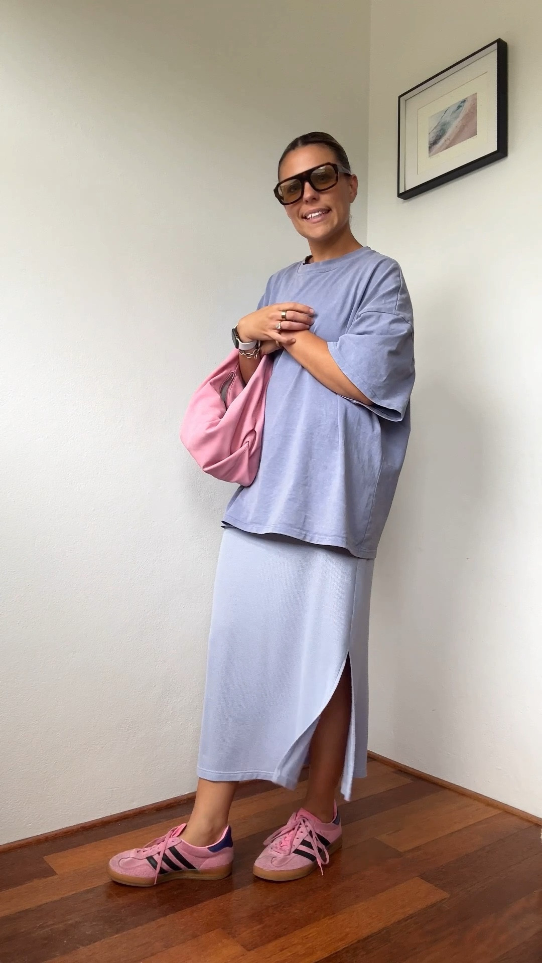 When your season is summer. Monochrome look with a pop of pink!!