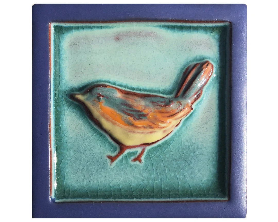 Handmade Wren Tile - Green - best seller! | Etsy (US)