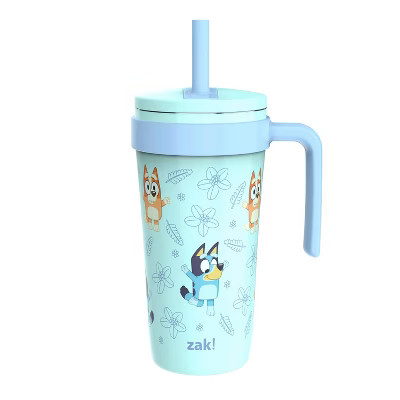 Zak Designs 18oz Bluey Stainless Steel Vacuum Fairway Straw Tumbler Blue | Target