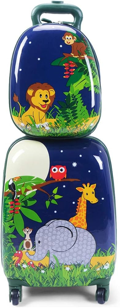 HONEY JOY Kids Luggage, 12" Toddler Backpack & 16" Travel Suitcase with Wheels, Lightweight Toddl... | Amazon (US)